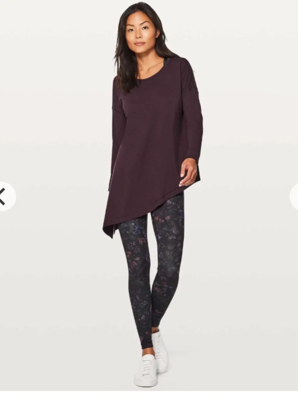 Lululemon To the Point Long Sleeve Top 6 Purple Pima Cotton Side Tie Knot Yoga